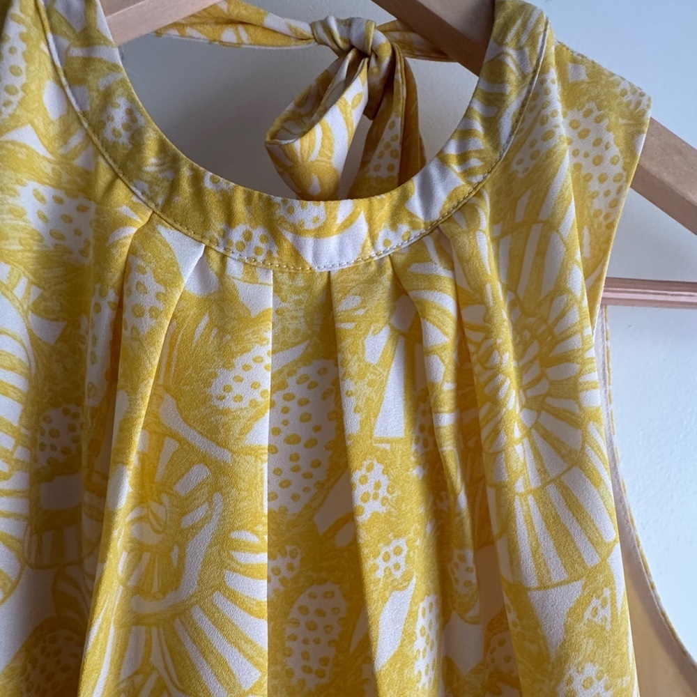 Yellow Retro 70s Boho Floral Babydoll Dress Size 8 Twiggy 60s style - Picture 5 of 5
